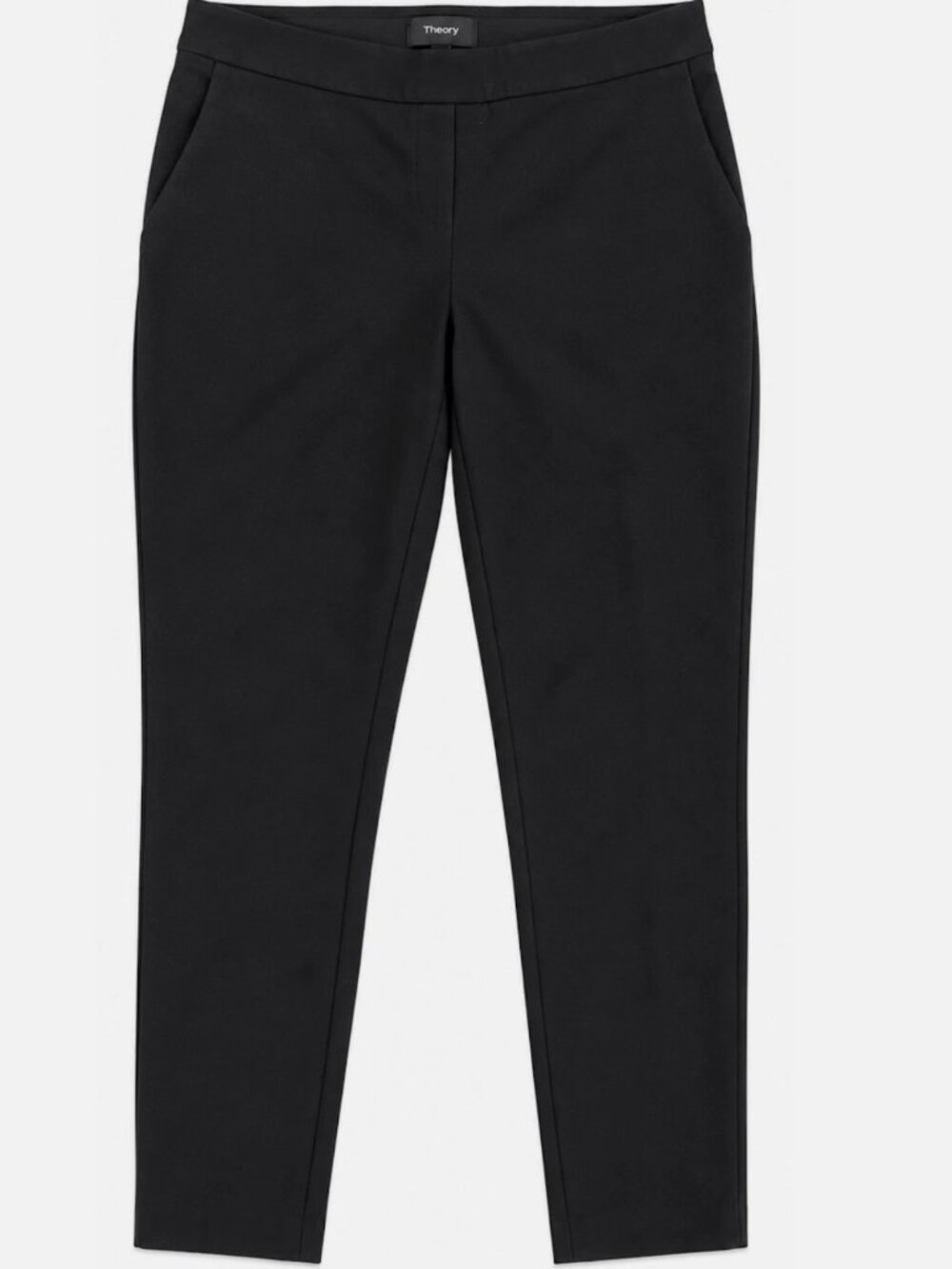 Theory Pull On Black Ankle Pants W Sz 4 Work Travel Athleisure